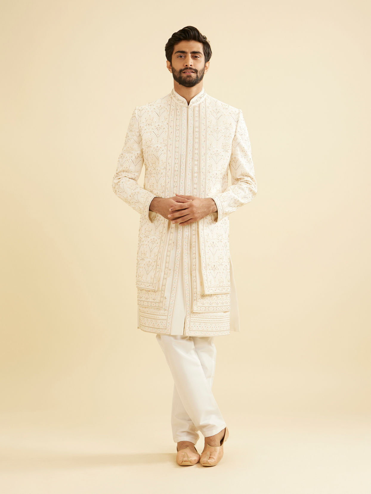 Manyavar Men Enchanting Cream Sherwani