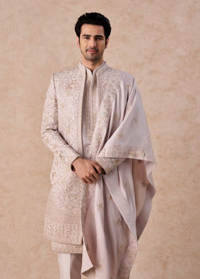 Manyavar Men Regal Purple Majesty Open Sherwani