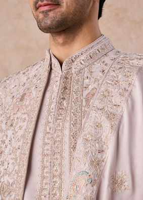 Manyavar Men Regal Purple Majesty Open Sherwani