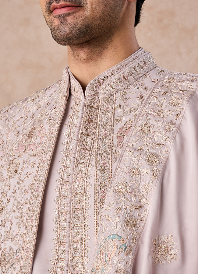 Manyavar Men Regal Purple Majesty Open Sherwani