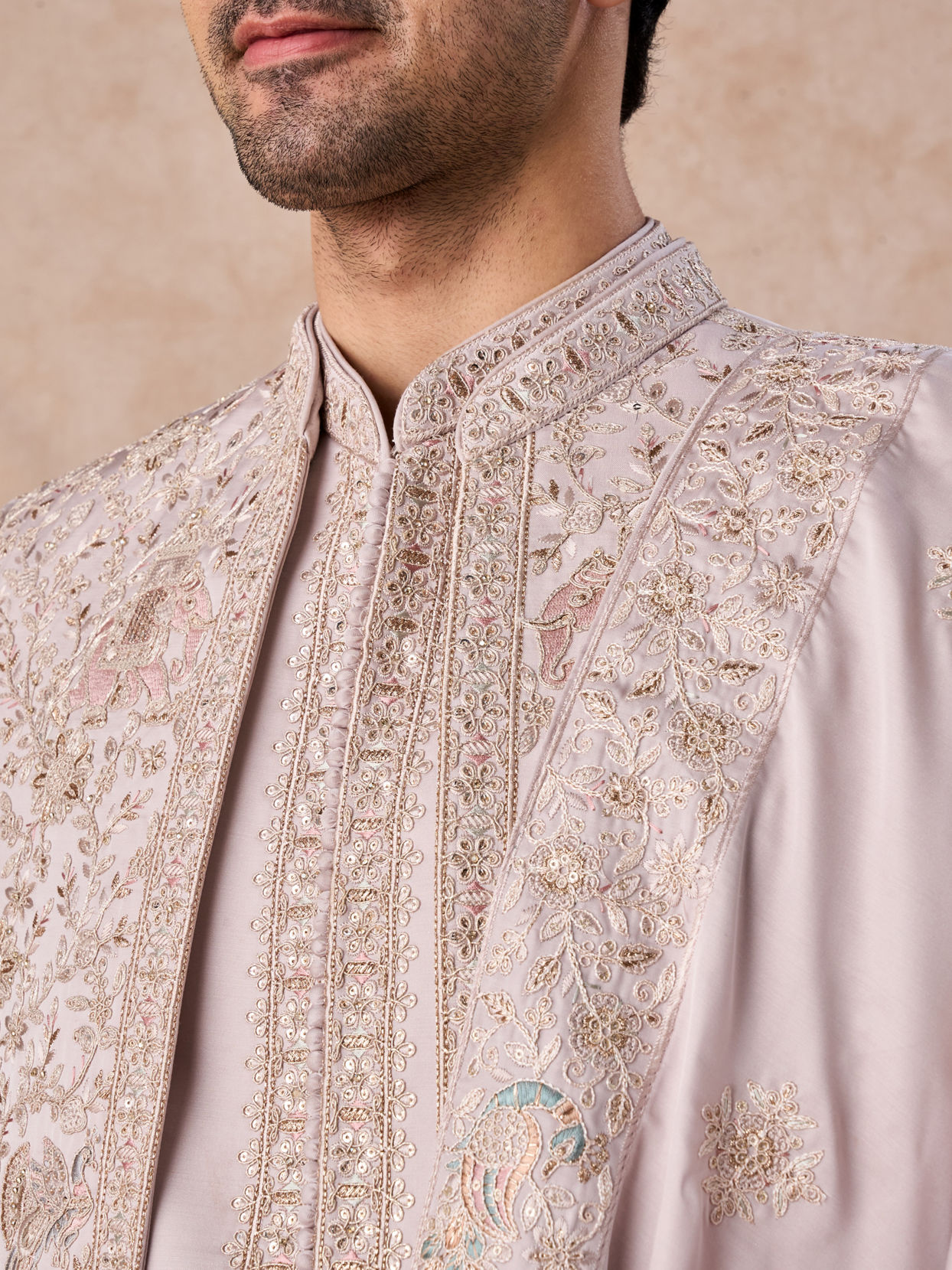 Manyavar Men Regal Purple Majesty Open Sherwani