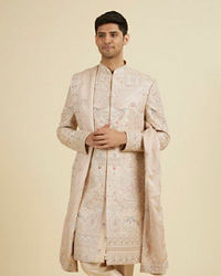 Manyavar Men Sunset Peach Elegance Sherwani
