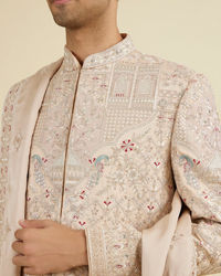 Manyavar Men Sunset Peach Elegance Sherwani