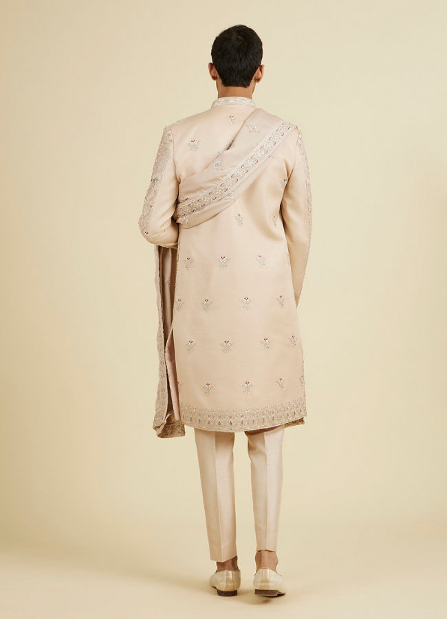 Manyavar Men Sunset Peach Elegance Sherwani
