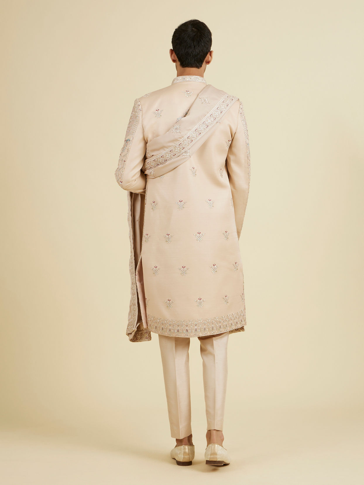 Manyavar Men Sunset Peach Elegance Sherwani