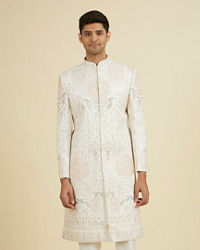 Manyavar Men Warm White Exquisite Sherwani