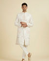 Manyavar Men Warm White Exquisite Sherwani