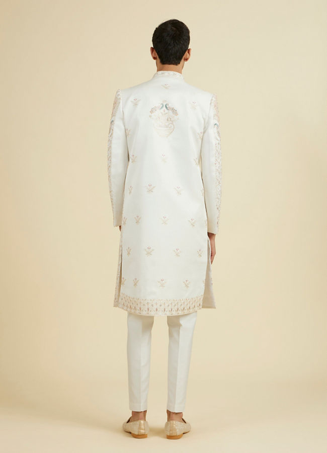 Manyavar Men Warm White Exquisite Sherwani