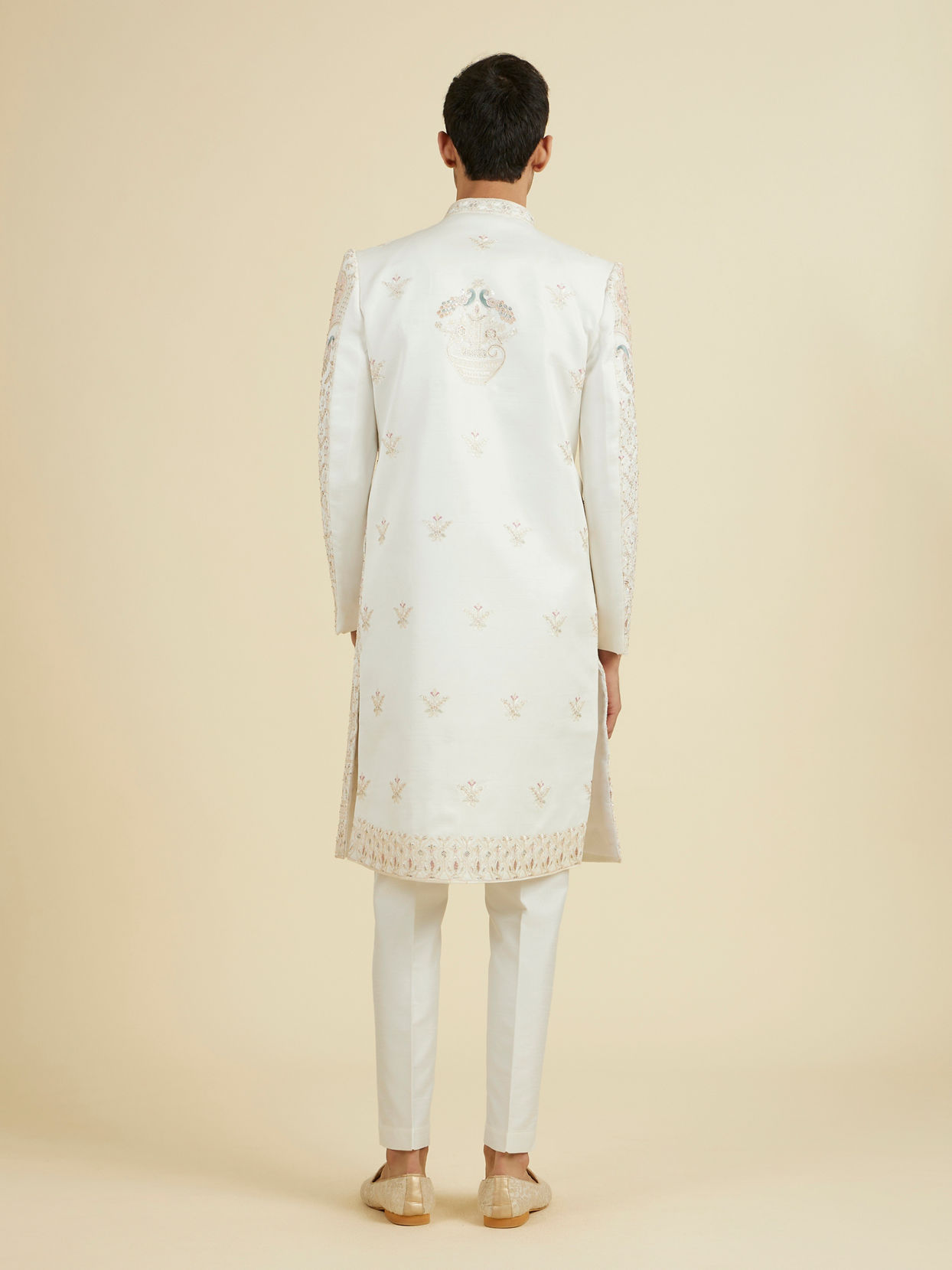 Manyavar Men Warm White Exquisite Sherwani