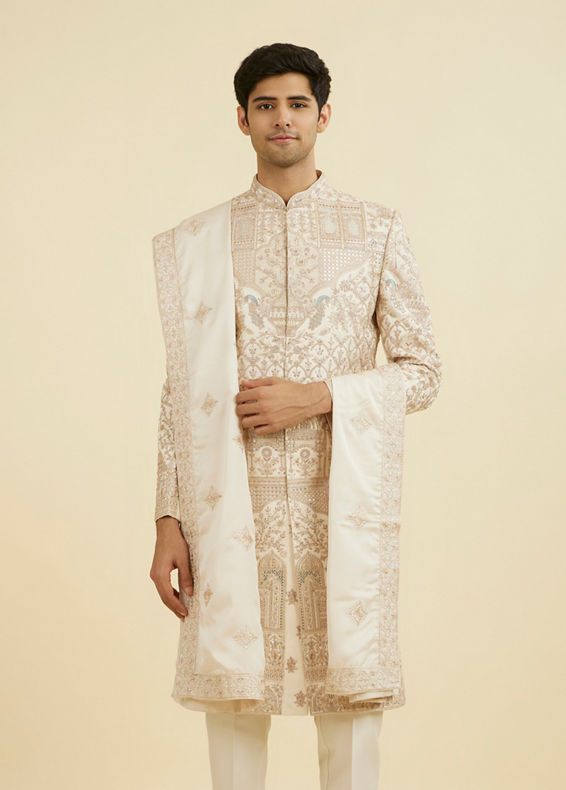 Manyavar Men Champagne Opulence Sherwani