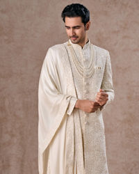 Manyavar Men Elite Warm White Sherwani