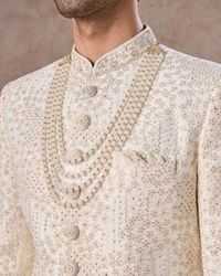 Manyavar Men Elite Warm White Sherwani