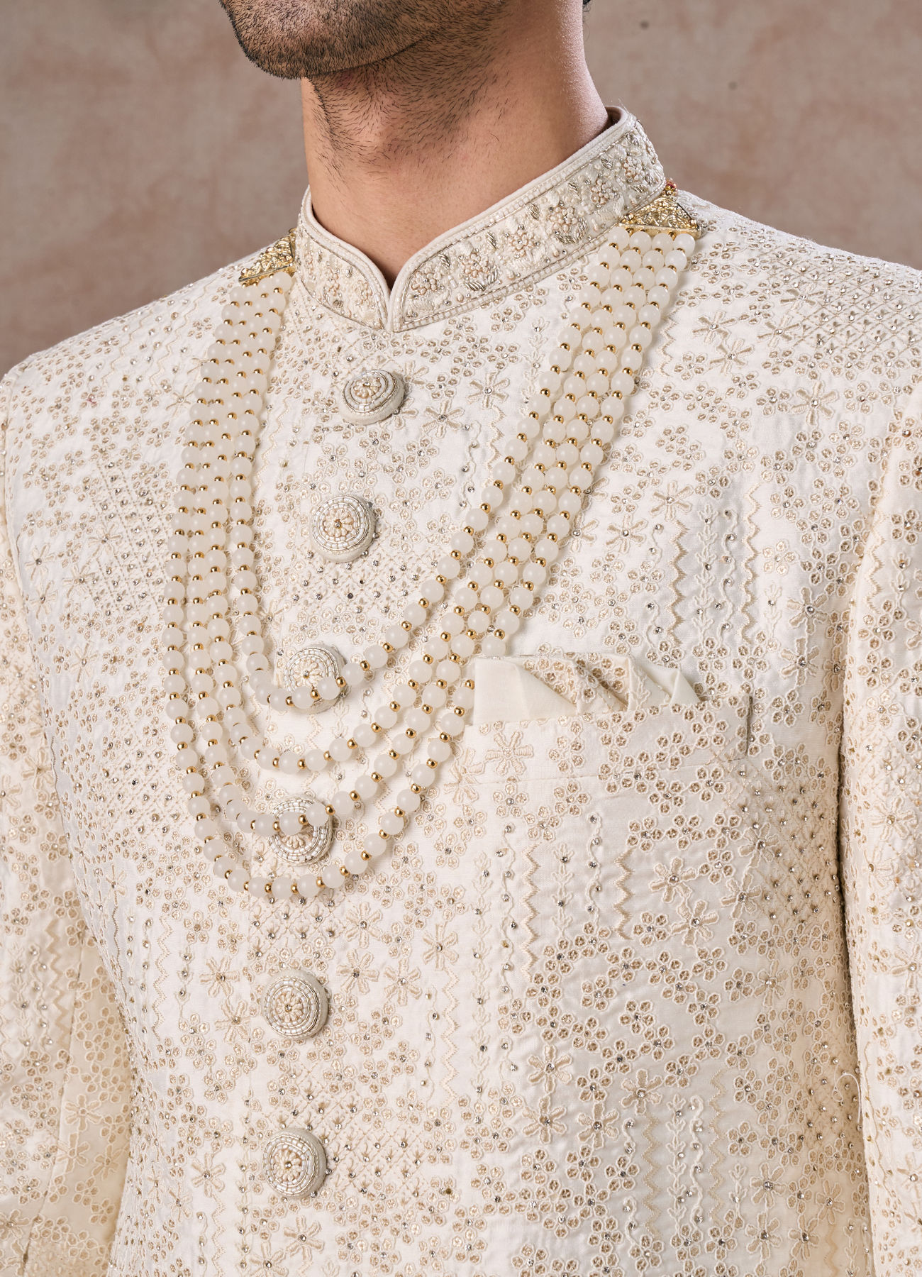 Manyavar Men Elite Warm White Sherwani