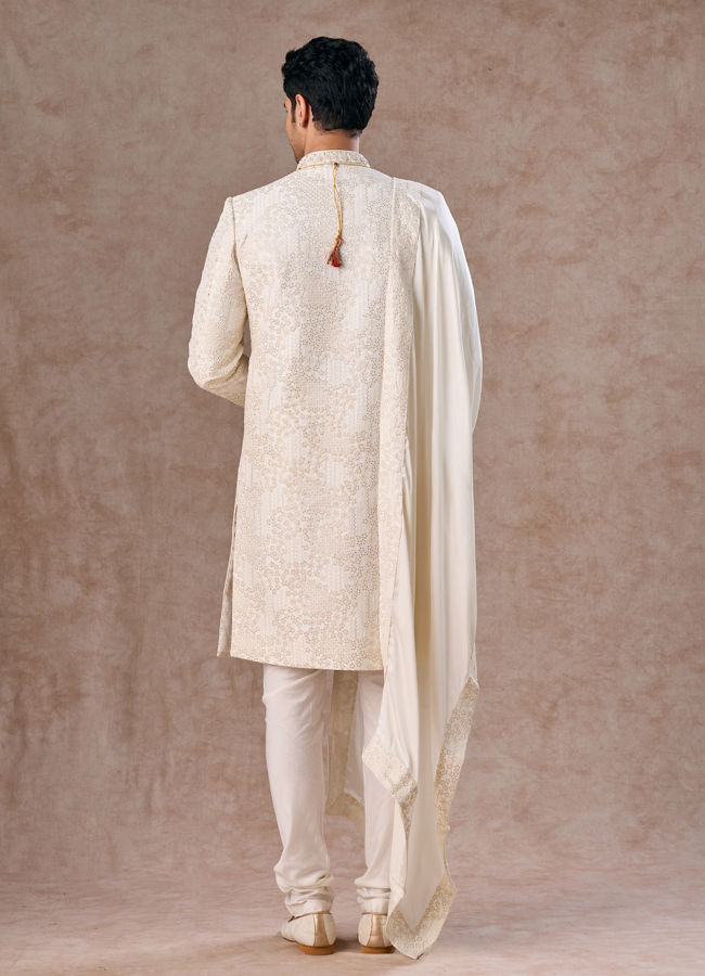 Manyavar Men Elite Warm White Sherwani