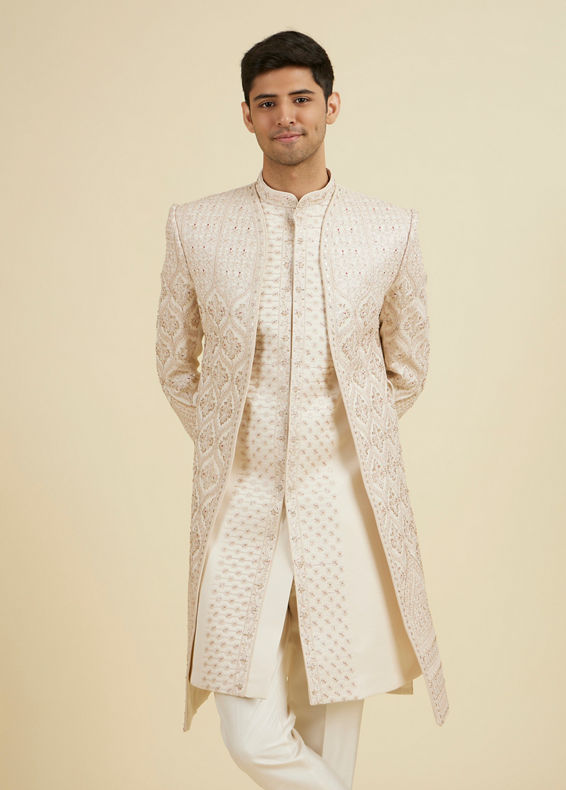 Manyavar Men Peachy Festive Sherwani