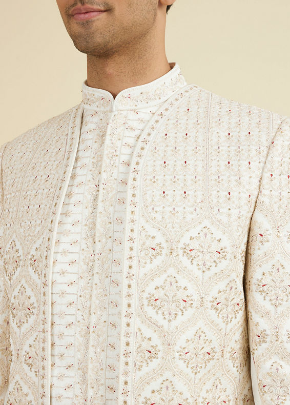 Manyavar Men Elegant Warm White Sherwani