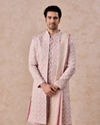 Manyavar Men Dusty Pink Elegance Open Sherwani