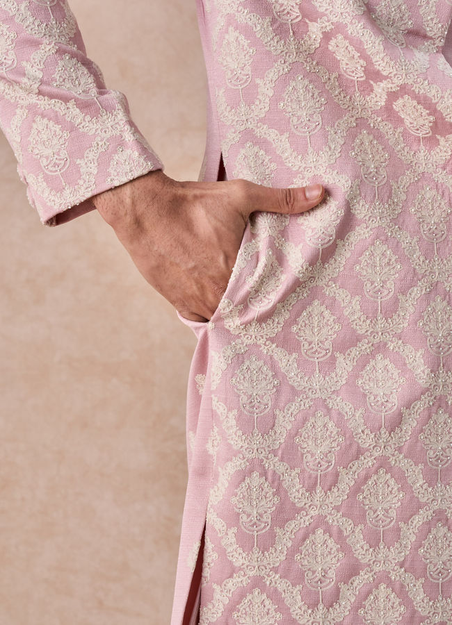 Manyavar Men Dusty Pink Elegance Sherwani