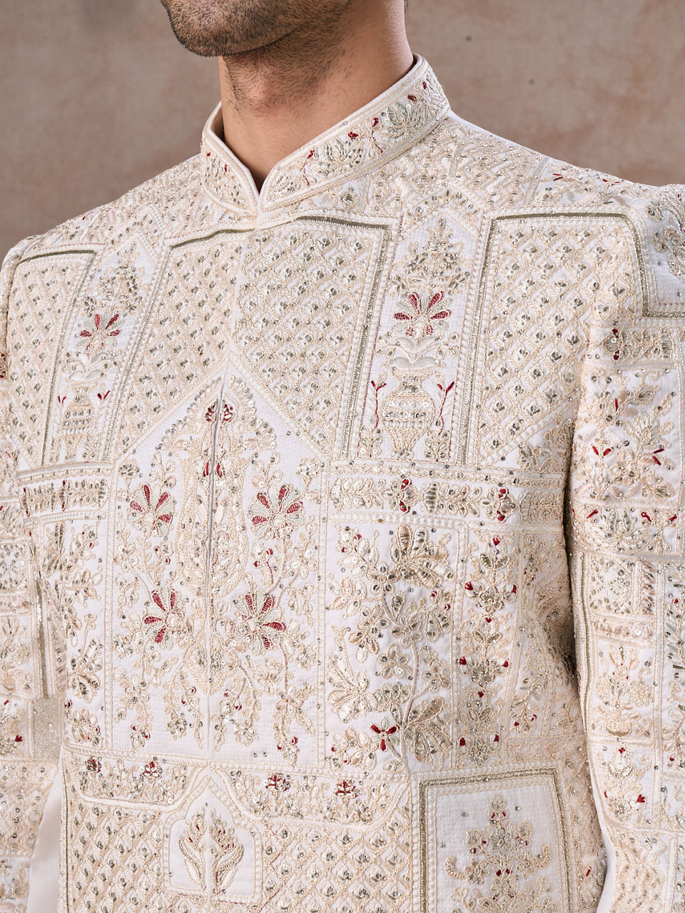 Manyavar Men Exquisite White Sherwani