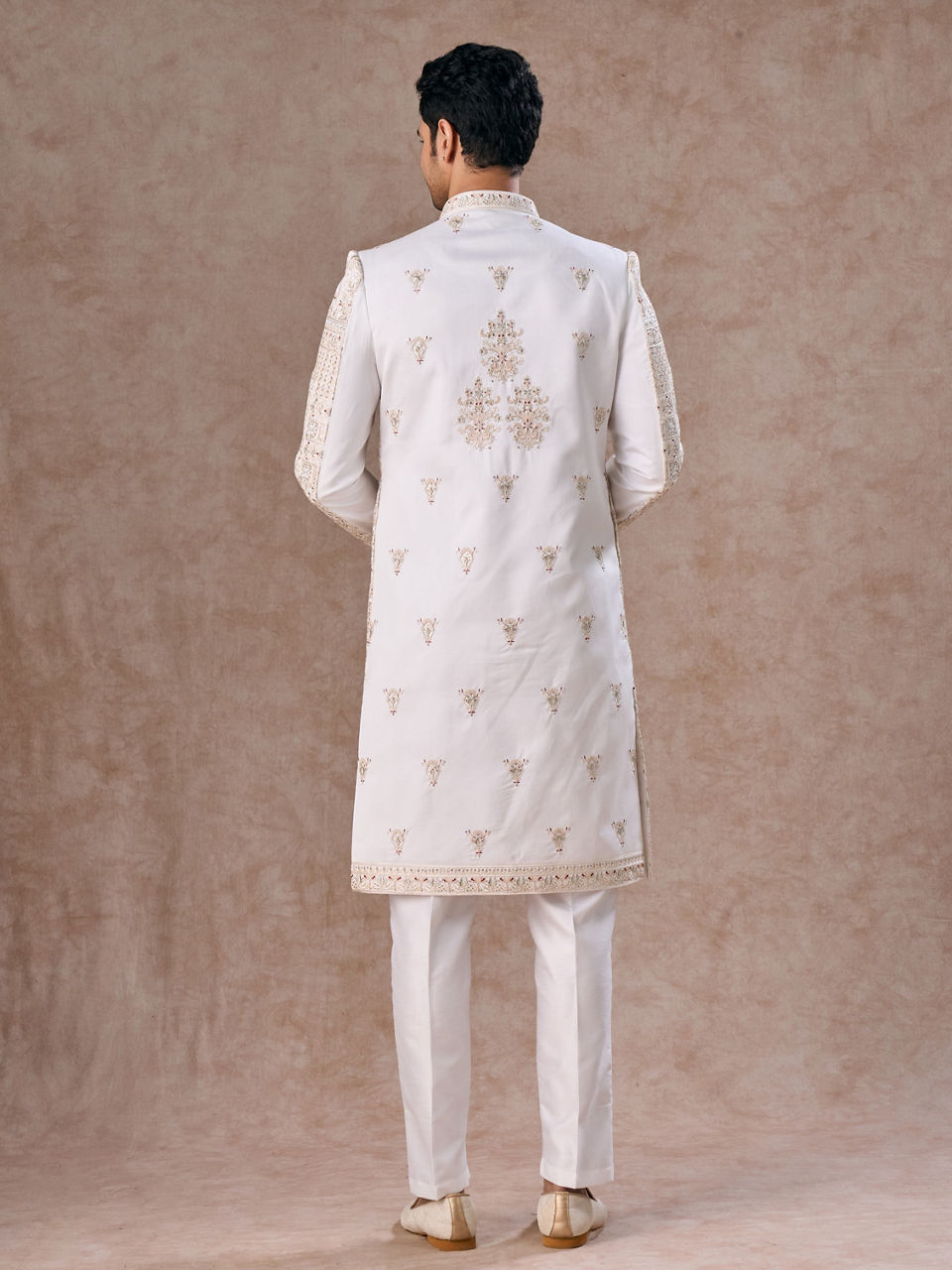 Manyavar Men Exquisite White Sherwani