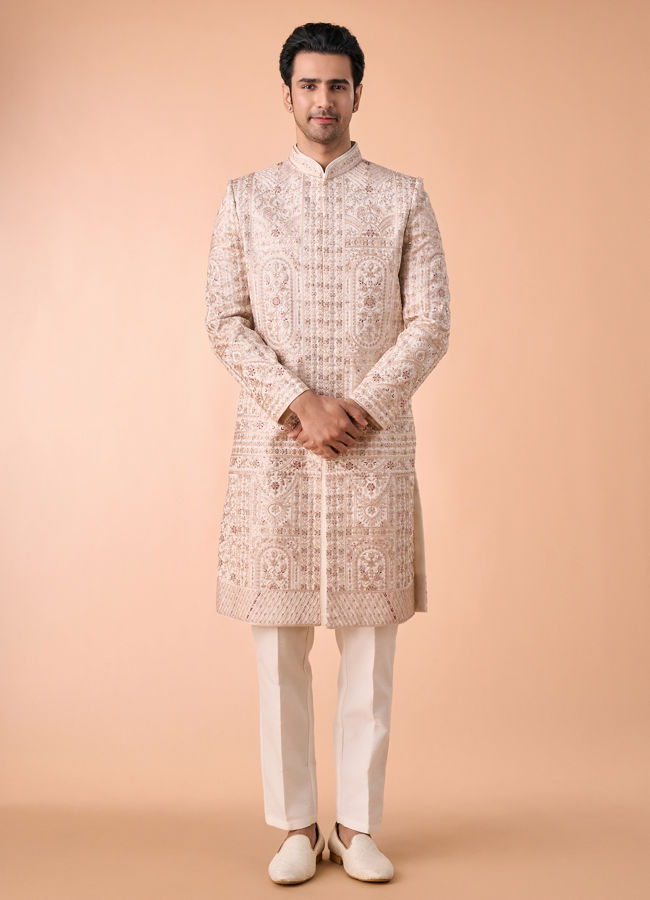 Manyavar Men Champagne Elegance Sherwani