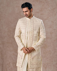 Manyavar Men Cream Extravaganza Sherwani