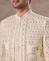 Manyavar Men Cream Extravaganza Open Sherwani