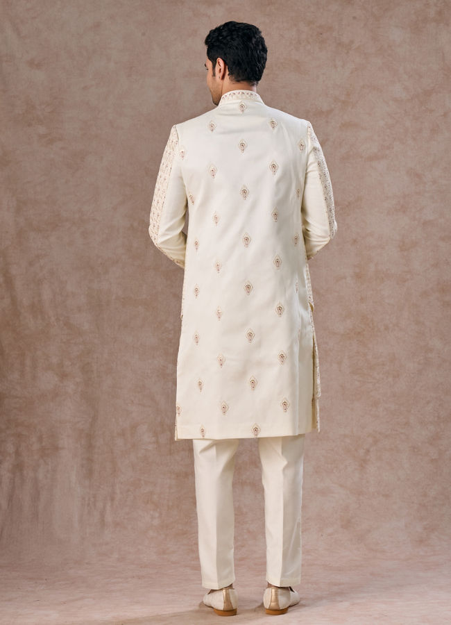 Manyavar Men Cream Extravaganza Sherwani