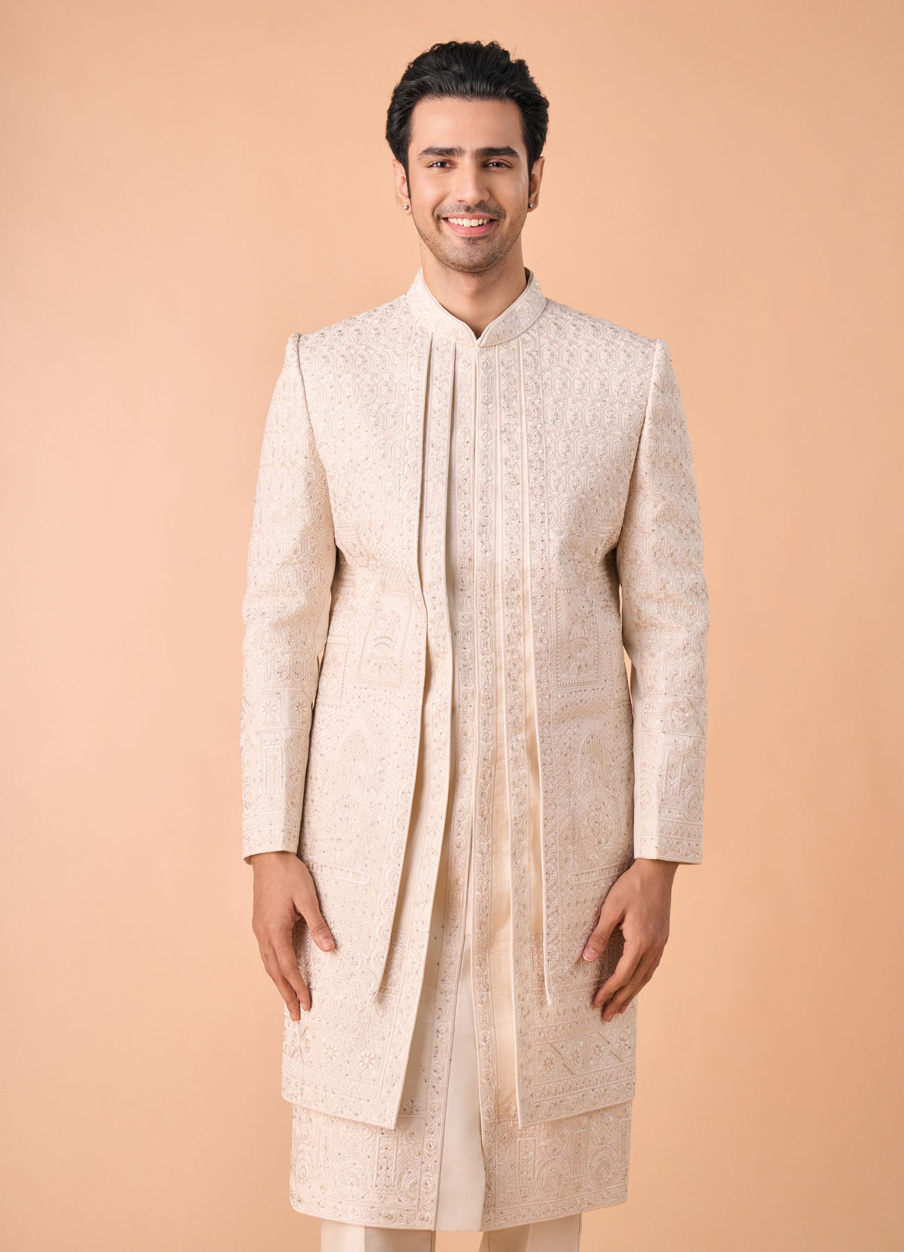 Manyavar Men Beige Royalty Sherwani