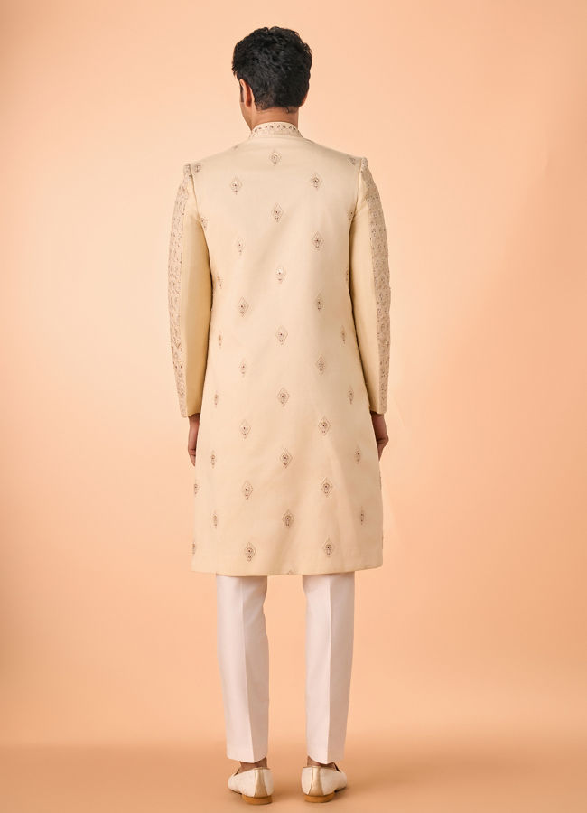Manyavar Men Golden Hue Opulence Sherwani