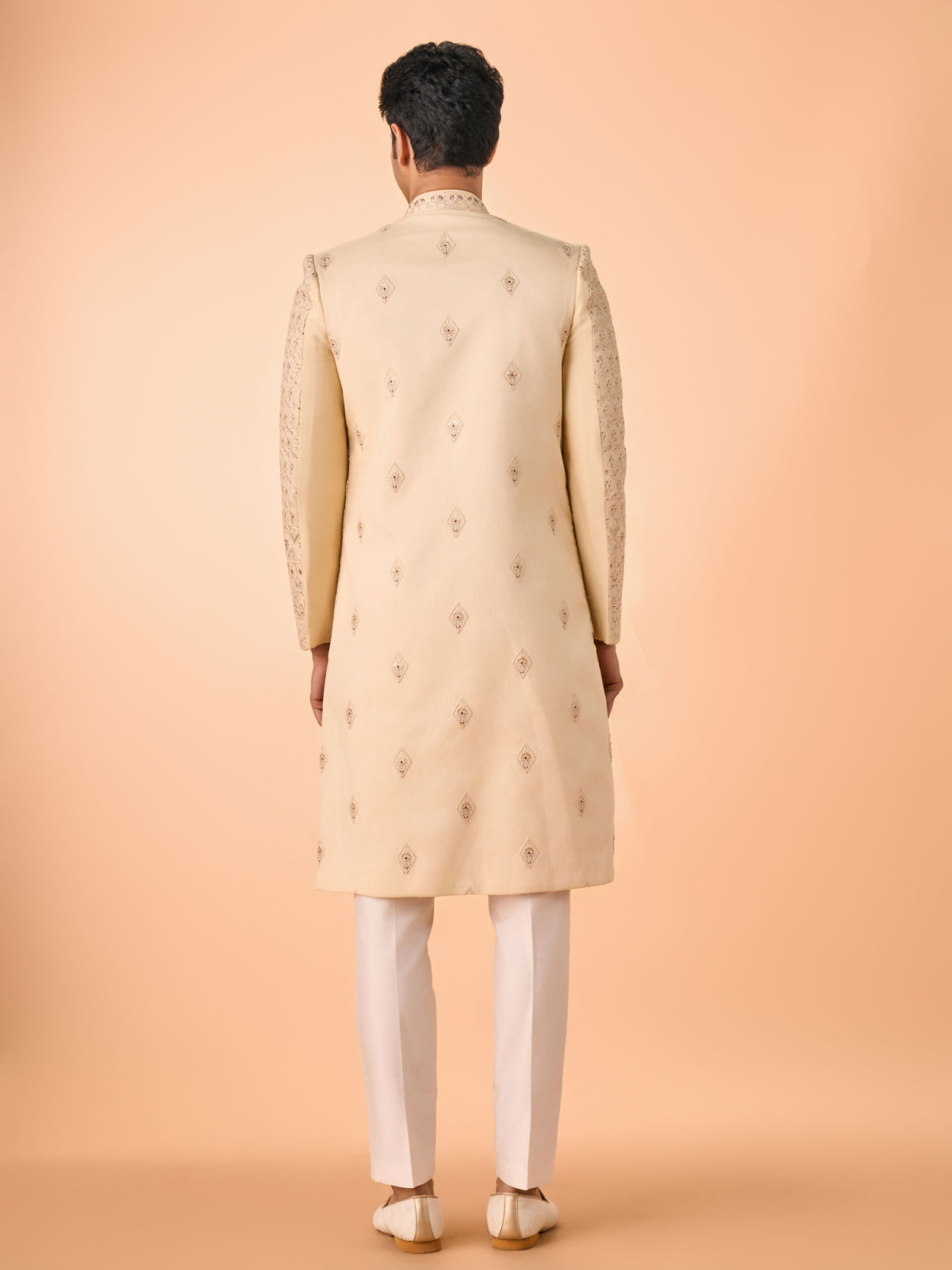 Manyavar Men Golden Hue Opulence Sherwani