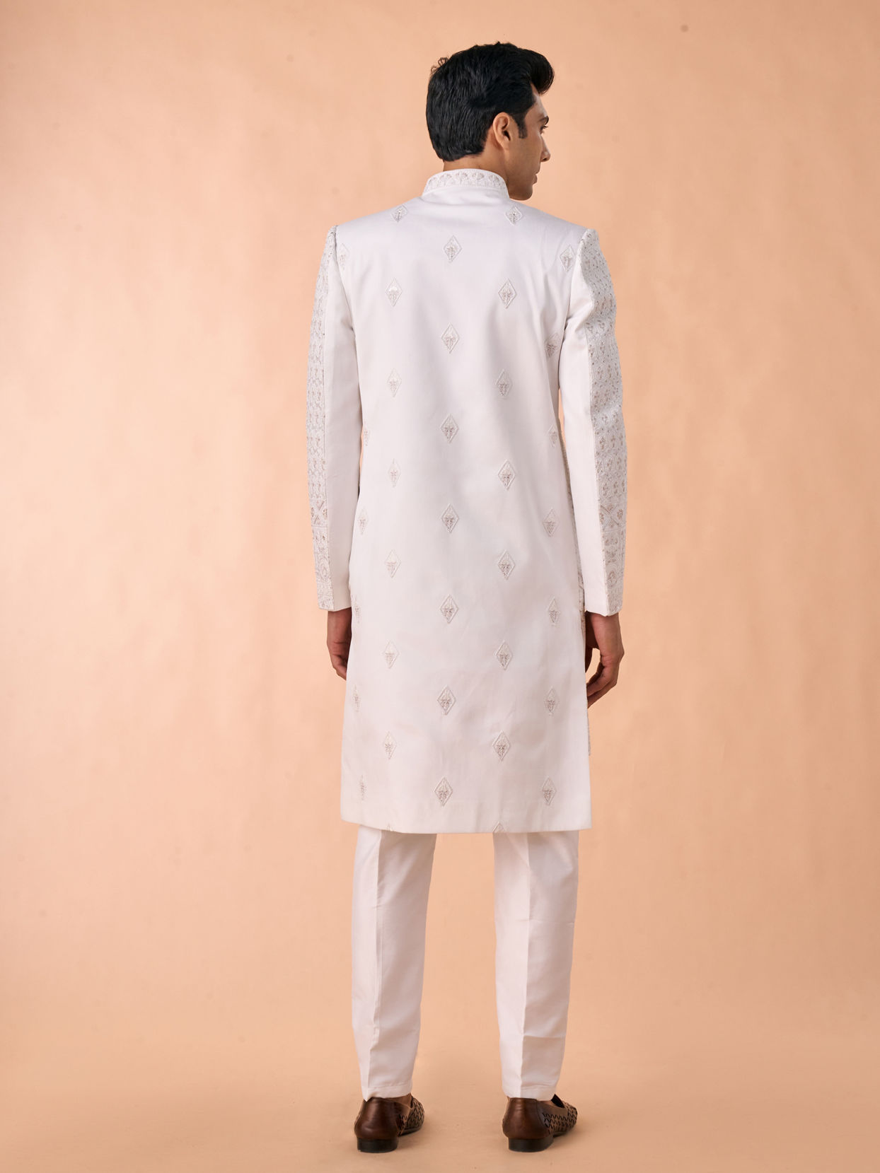 Manyavar Men Majestic Warm White Sherwani