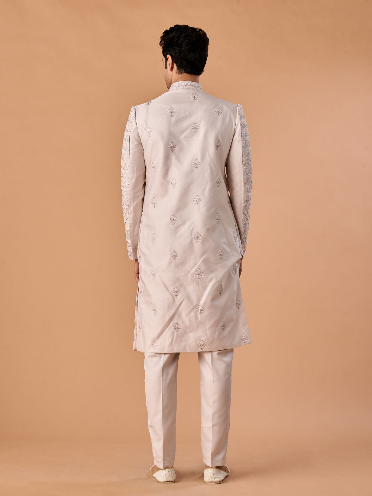 Manyavar Men Lilac Elegance Open Sherwani