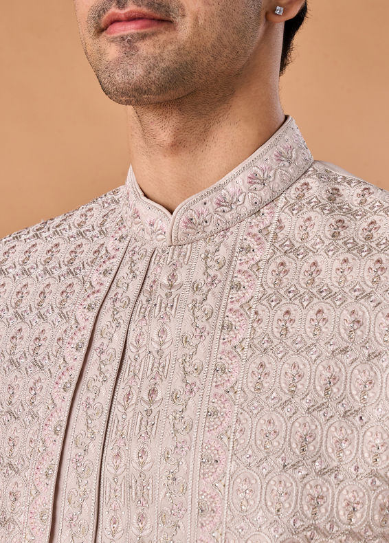 Manyavar Men Lilac Elegance Open Sherwani
