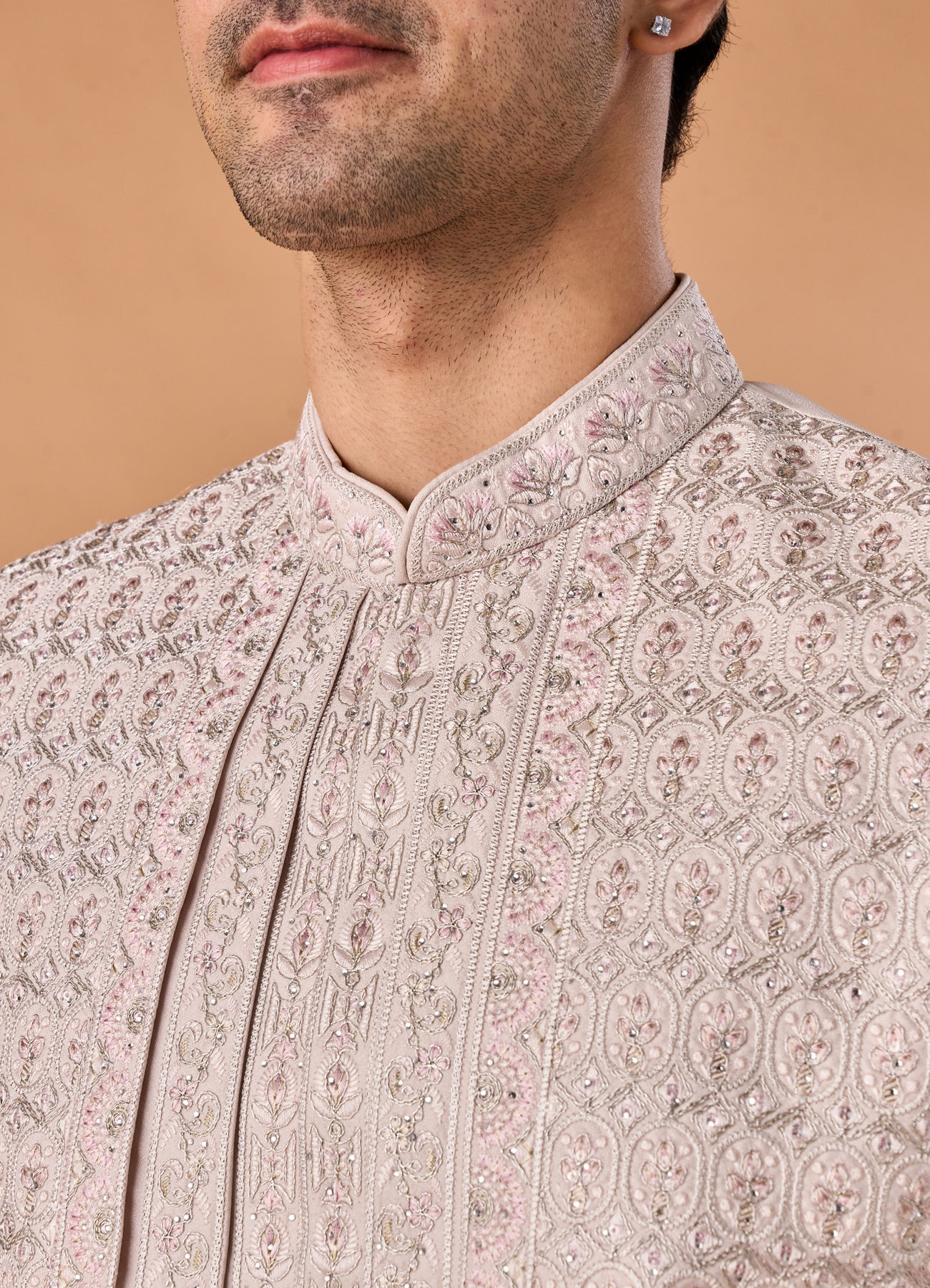 Manyavar Men Lilac Elegance Open Sherwani