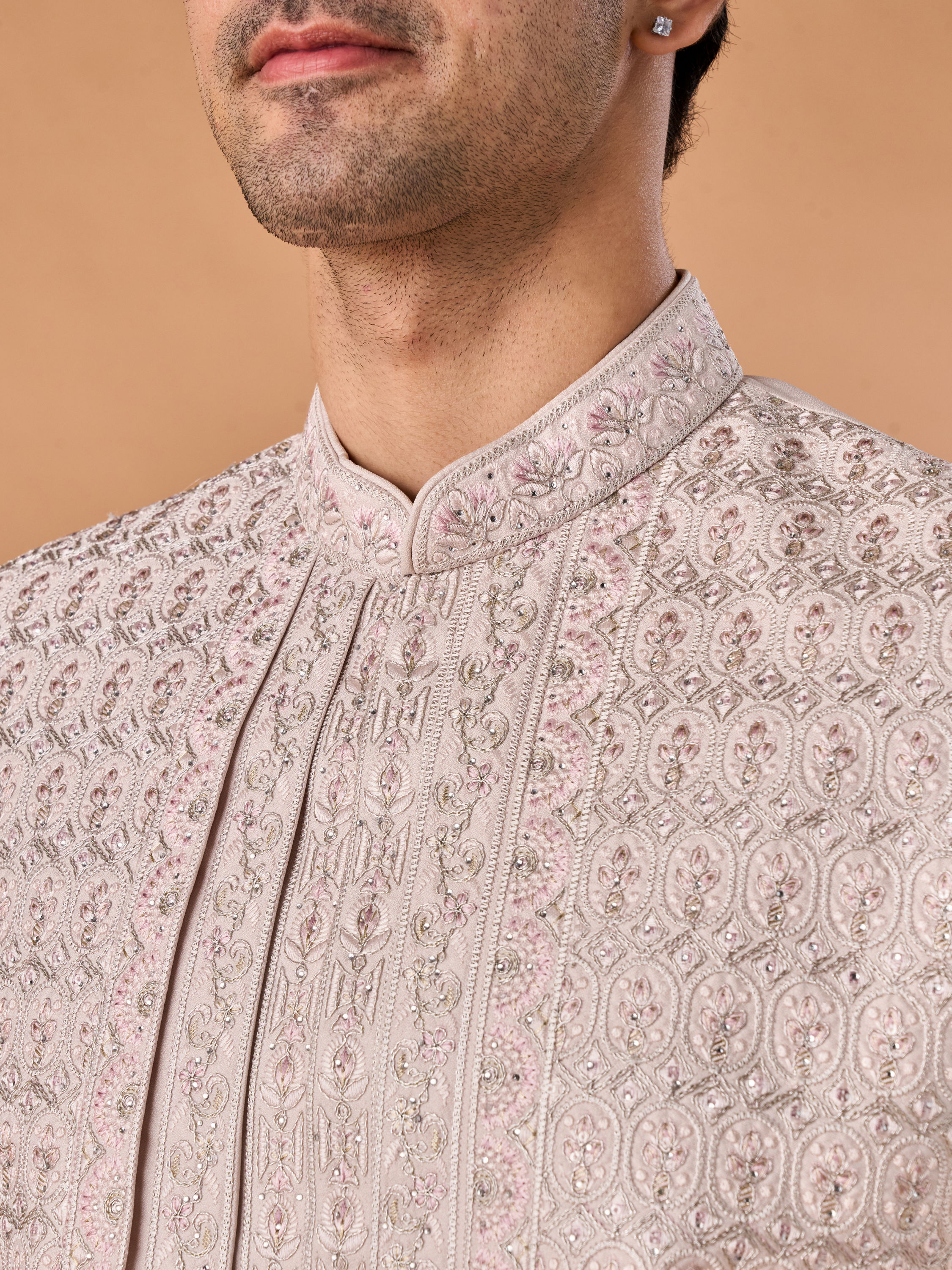 Manyavar Men Lilac Elegance Open Sherwani