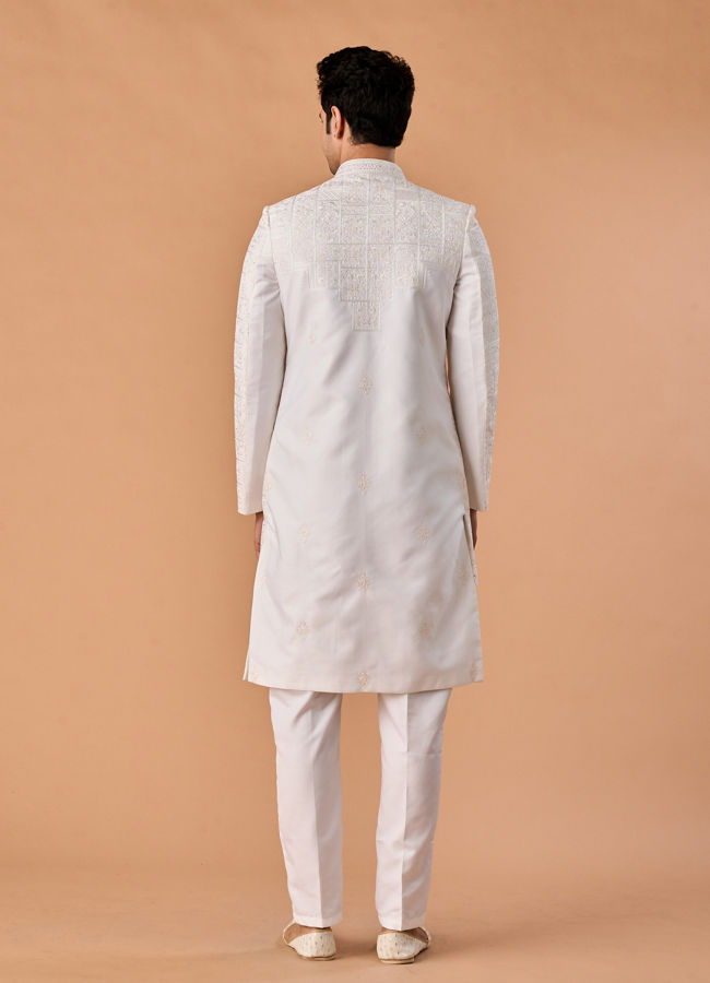 Manyavar Men Graceful White Sherwani