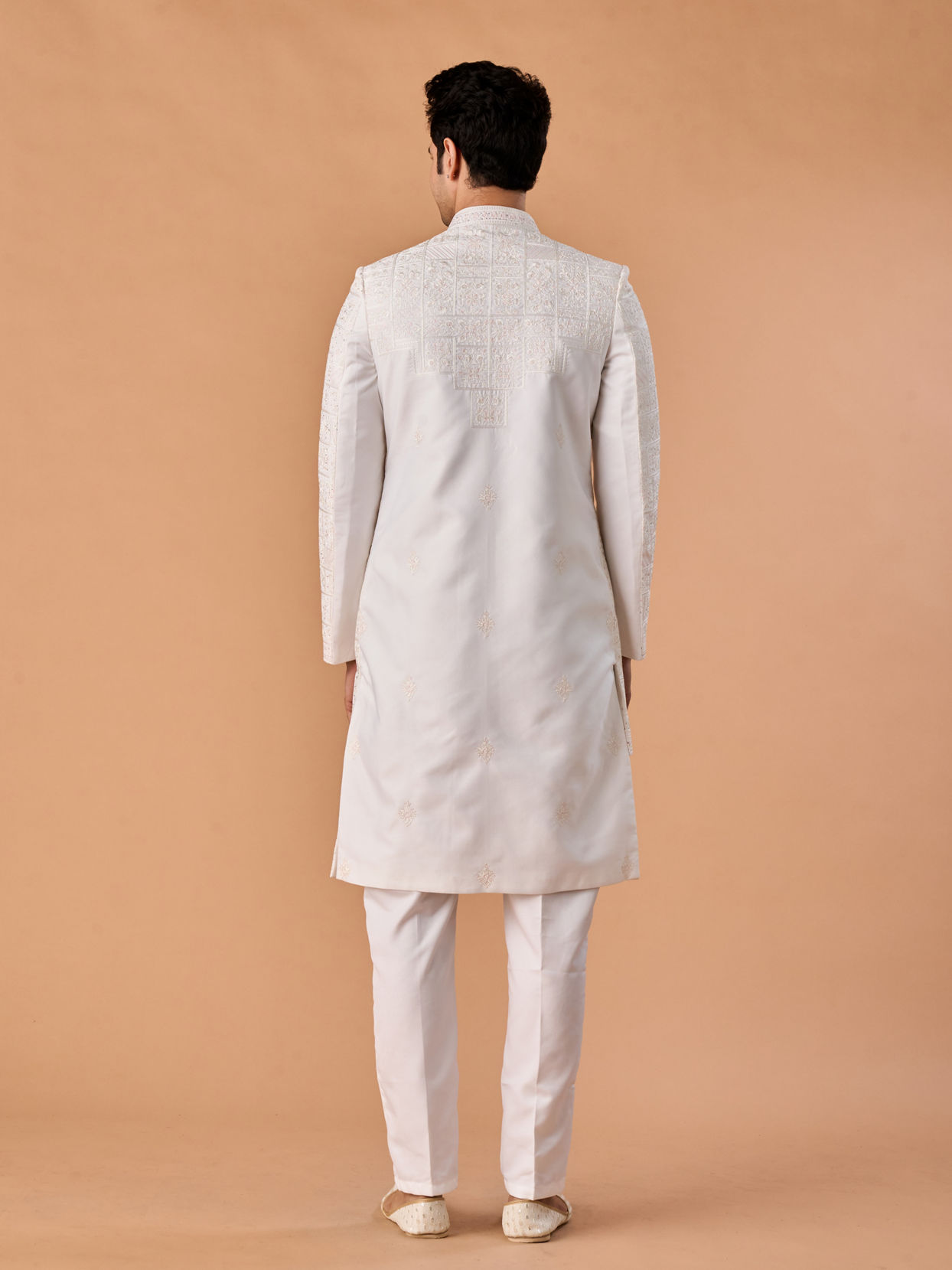 Manyavar Men Graceful White Sherwani