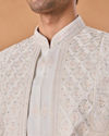 Manyavar Men Graceful White Open Sherwani