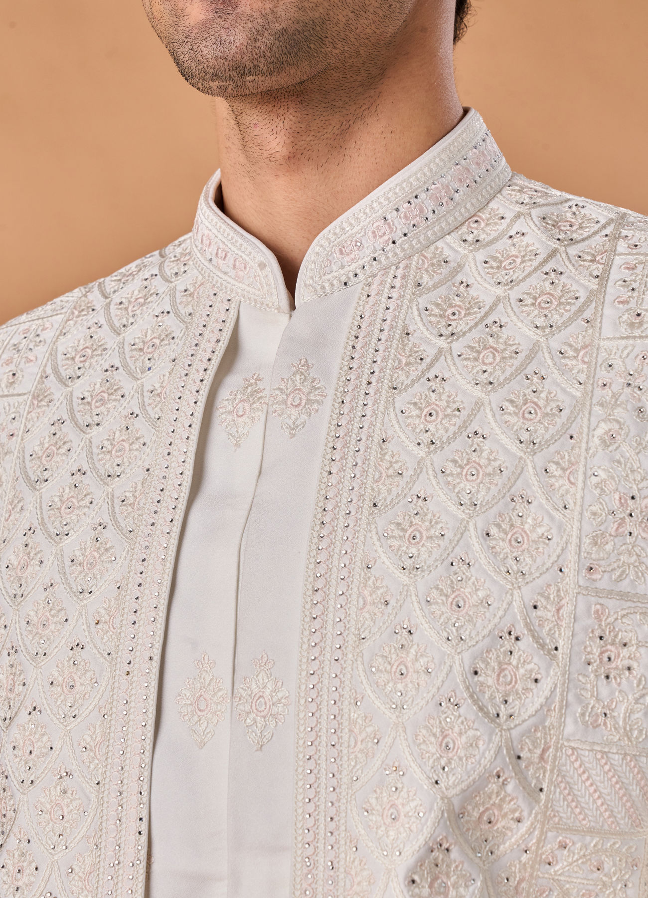 Manyavar Men Graceful White Sherwani