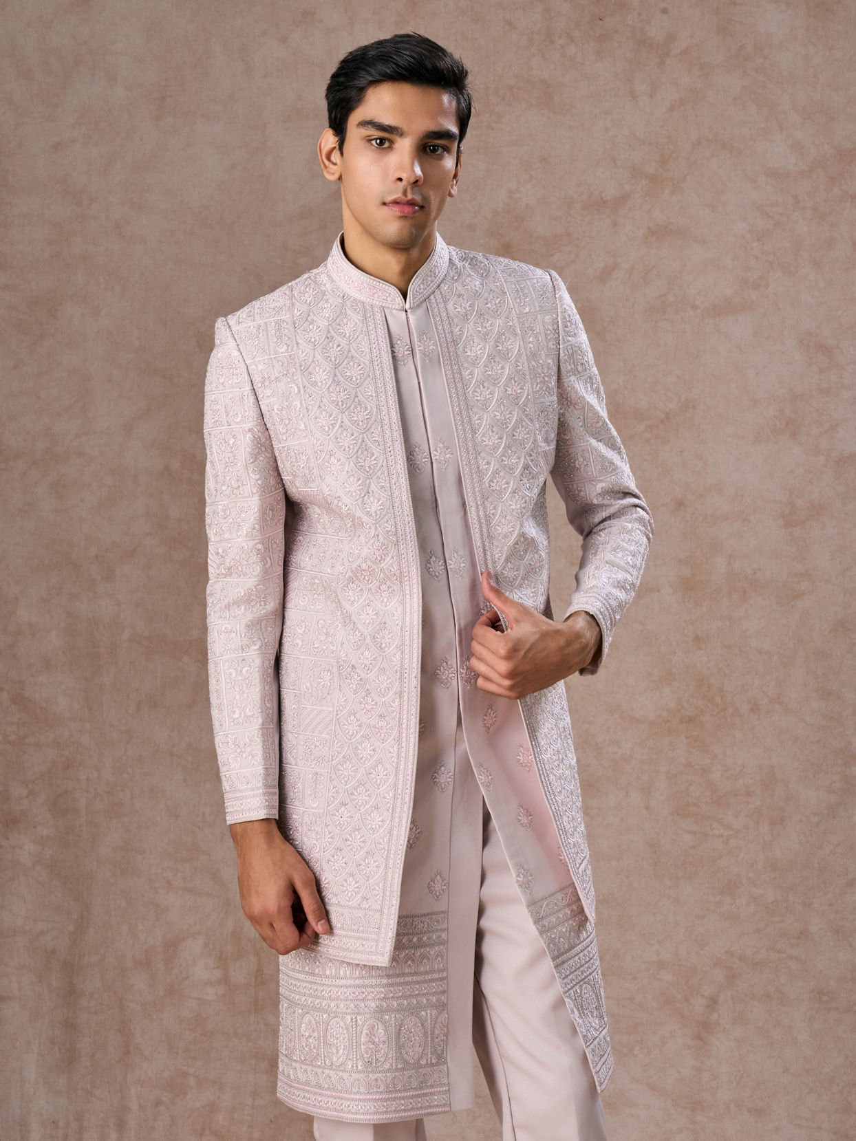 Manyavar Men Royal Lilac Open Sherwani