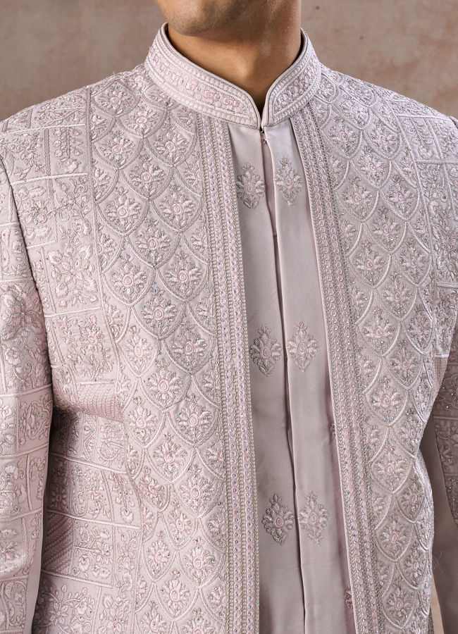 Manyavar Men Royal Lilac Open Sherwani