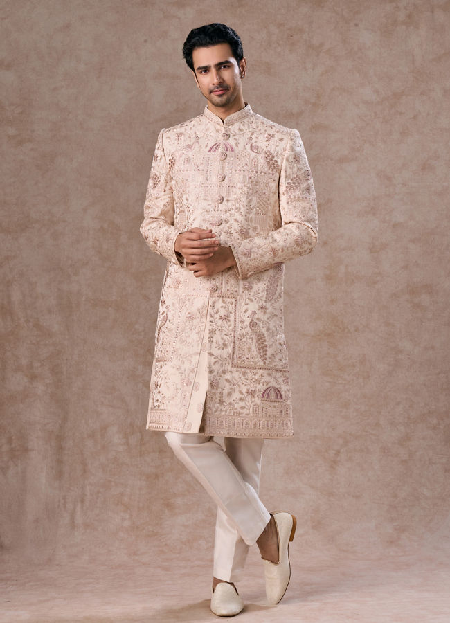 Manyavar Men Champagne Elegance Sherwani