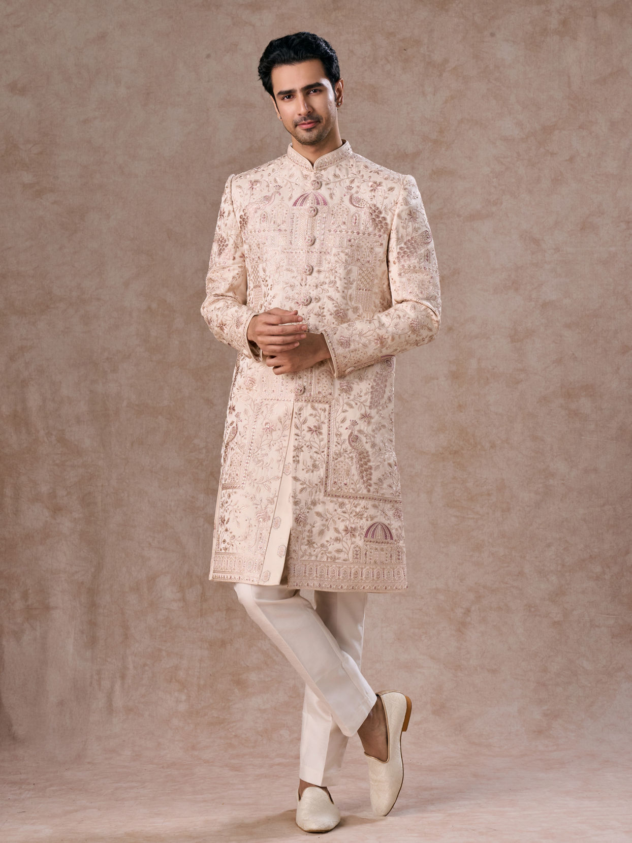 Manyavar Men Champagne Elegance Sherwani