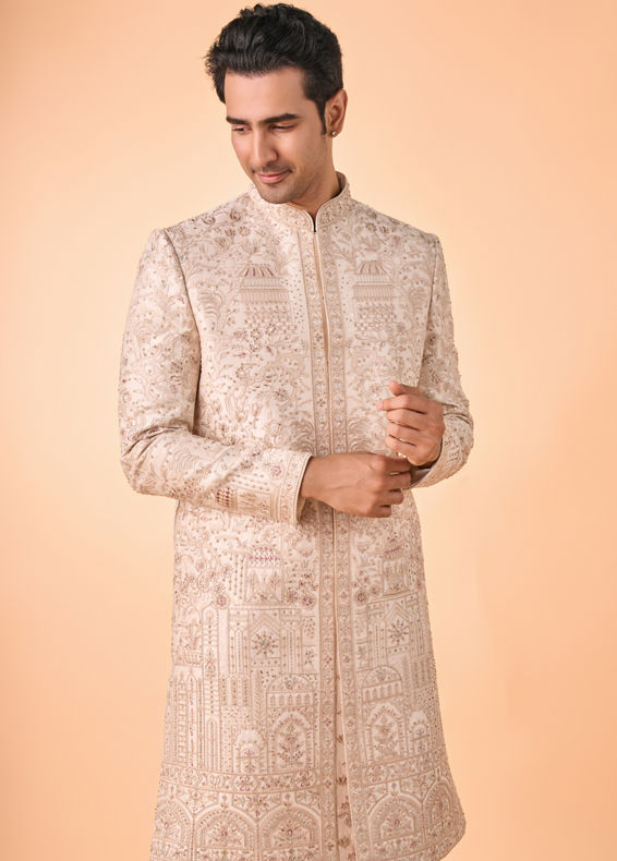 Manyavar Men Champagne Elegance Sherwani