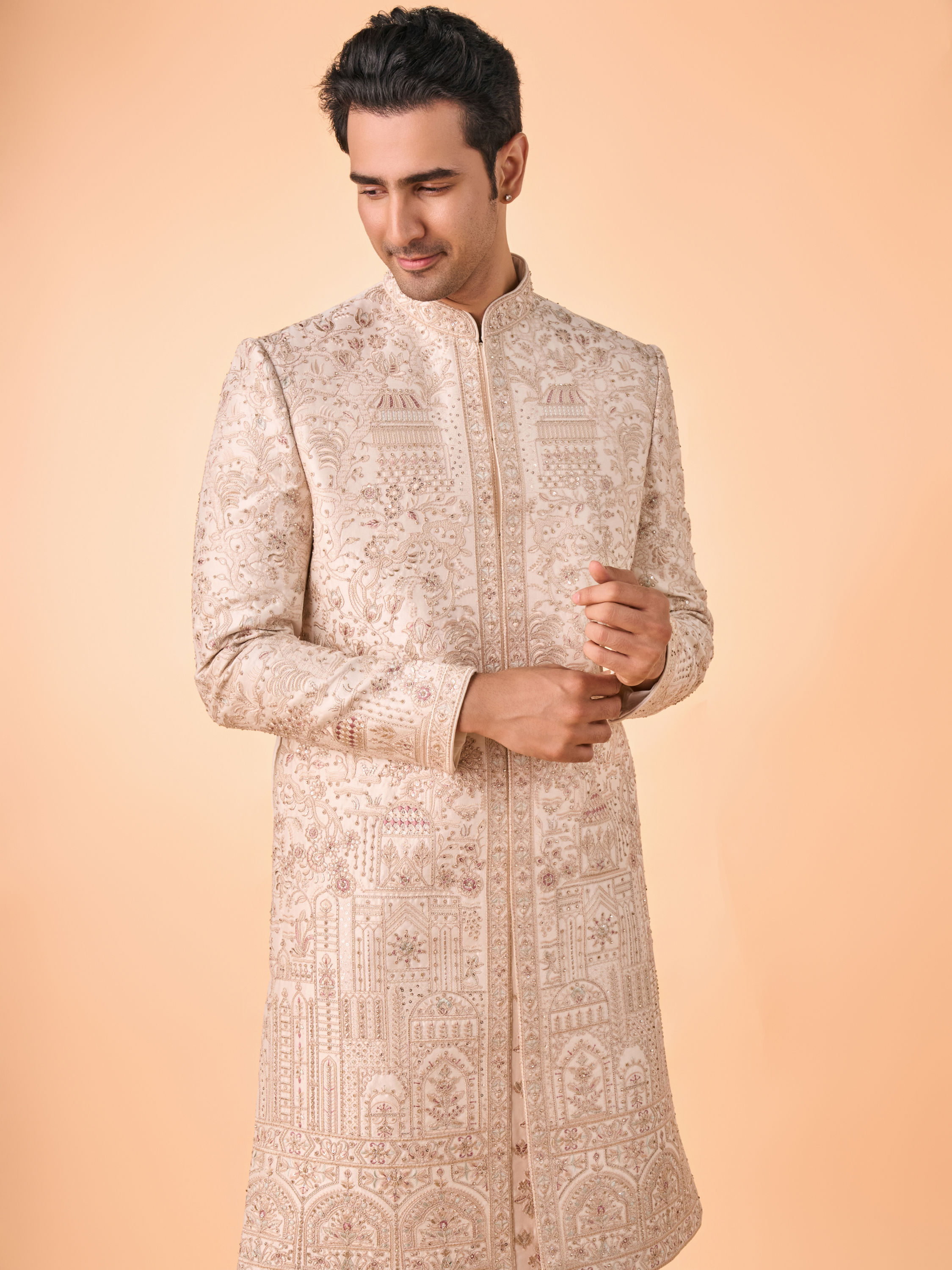 Manyavar Men Champagne Elegance Sherwani