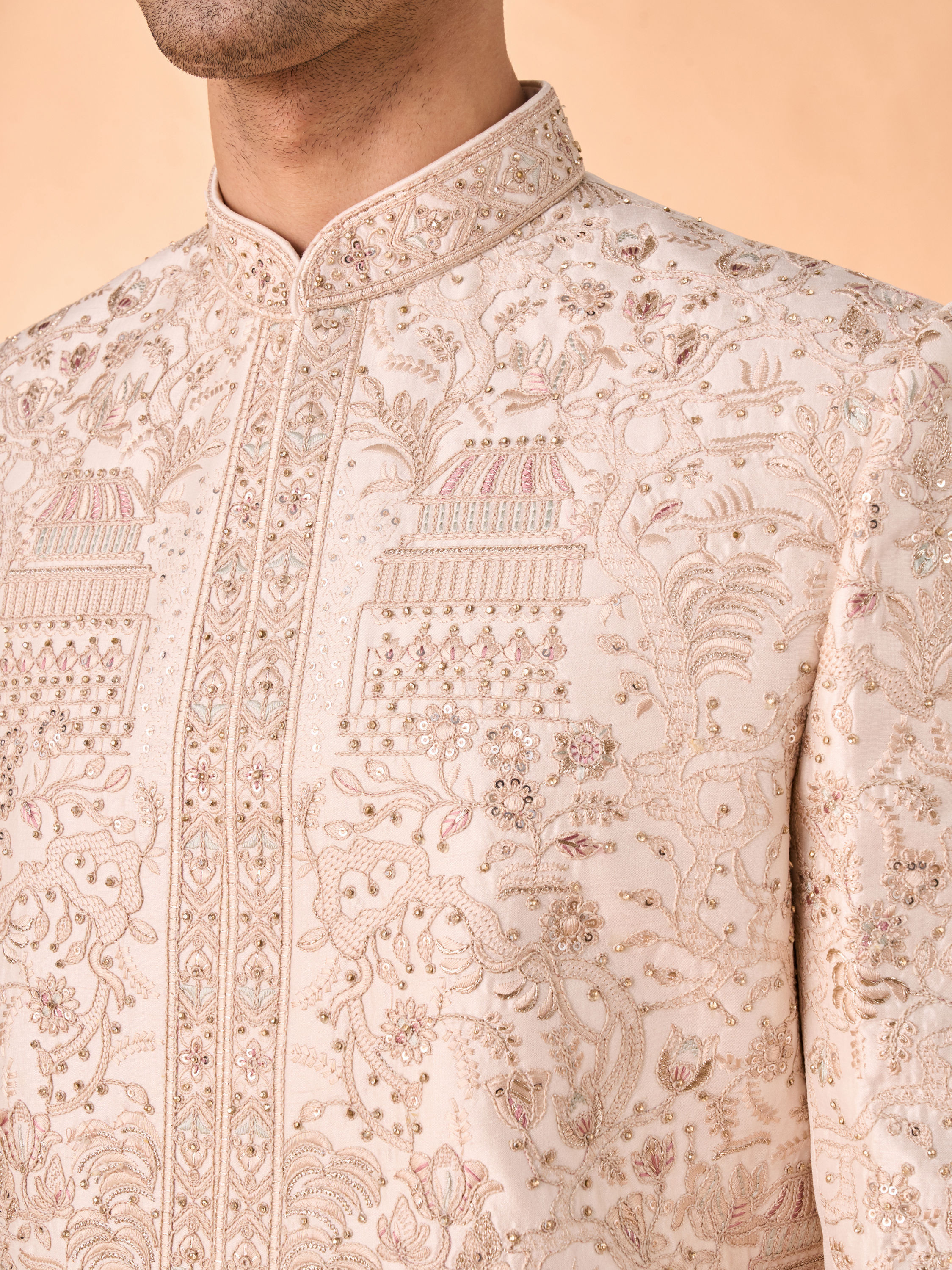 Manyavar Men Champagne Elegance Sherwani