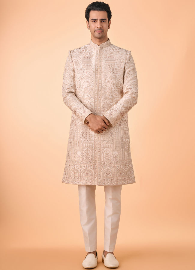 Manyavar Men Champagne Elegance Sherwani