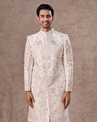 Manyavar Men Elegant White Sherwani