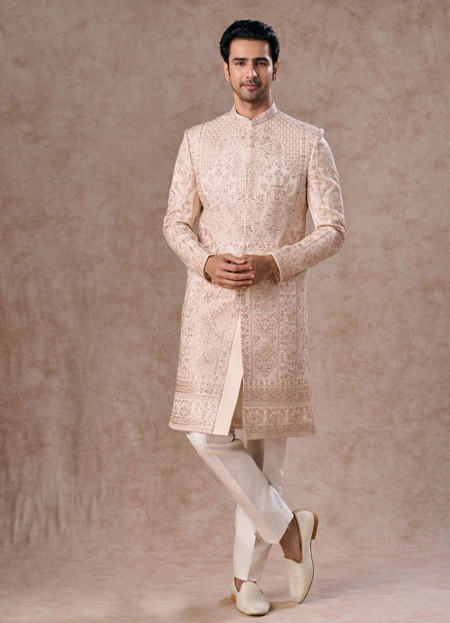Manyavar Men Champagne Elegance Sherwani